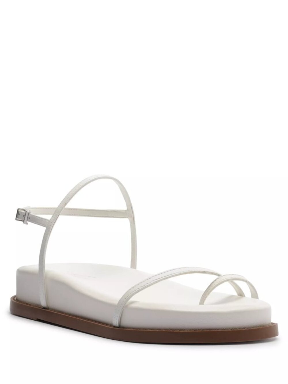 118$ Schutz Azzy Sporty Round Toe Flat Sandals Women's Size 10 US White